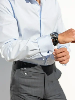 CAMISA VESTIR CELESTE DOBLE PUÑO