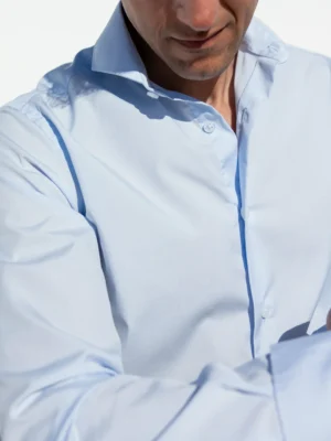 CAMISA VESTIR CELESTE DOBLE PUÑO