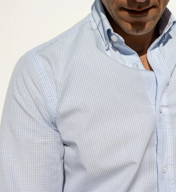 CAMISA SPORT CUADROS CELESTES