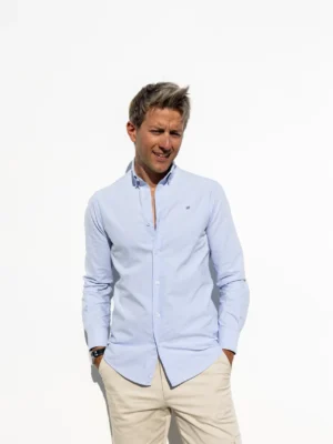 CAMISA SPORT OXFORD CELESTE