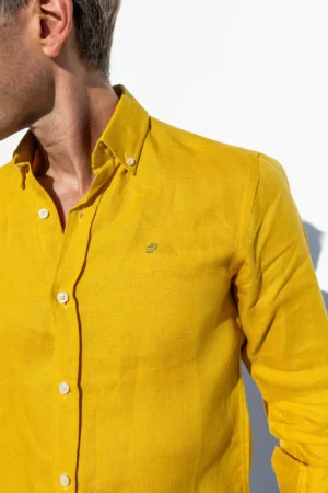 CAMISA SPORT LINO MOSTAZA
