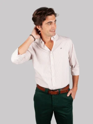 CAMISA SPORT RAYAS BEIGE