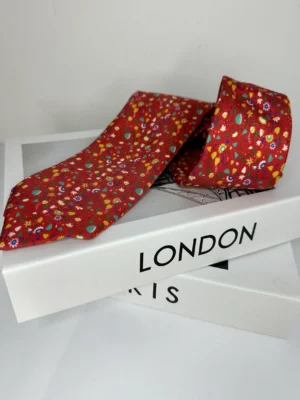 CORBATA FLORES ROJA